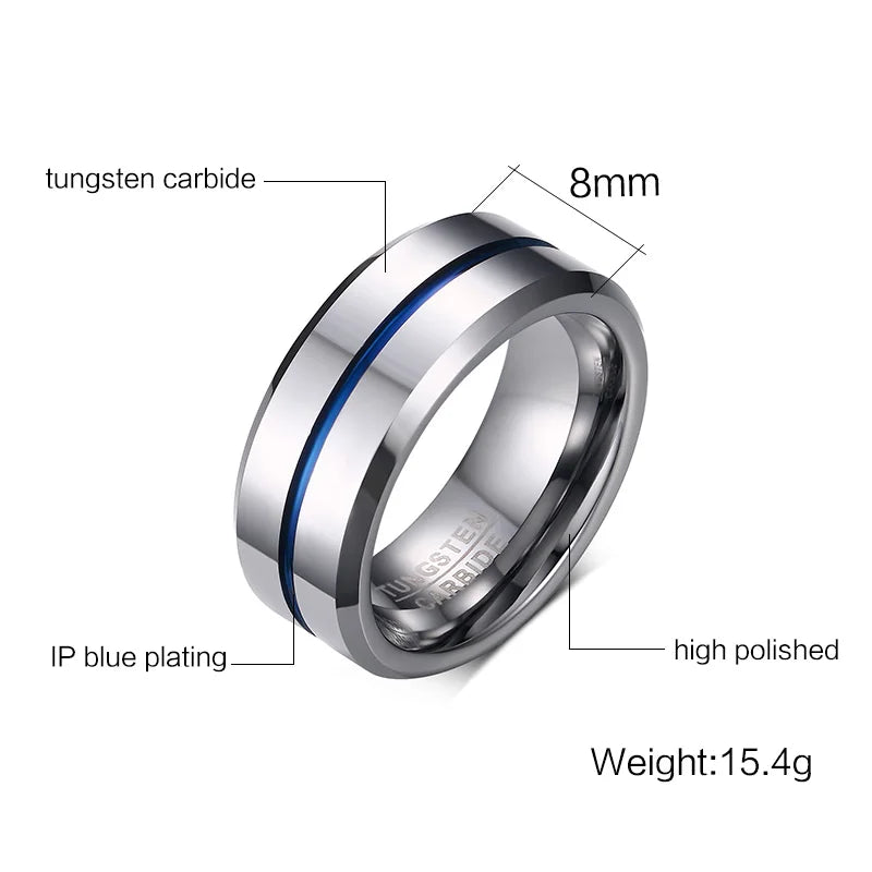 Newshe Men's Wedding Band Tungsten Ring