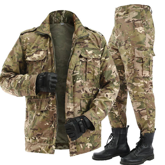 Men's Spring and Summer Outdoor Camouflage Suit – Black Python Pattern Workwear