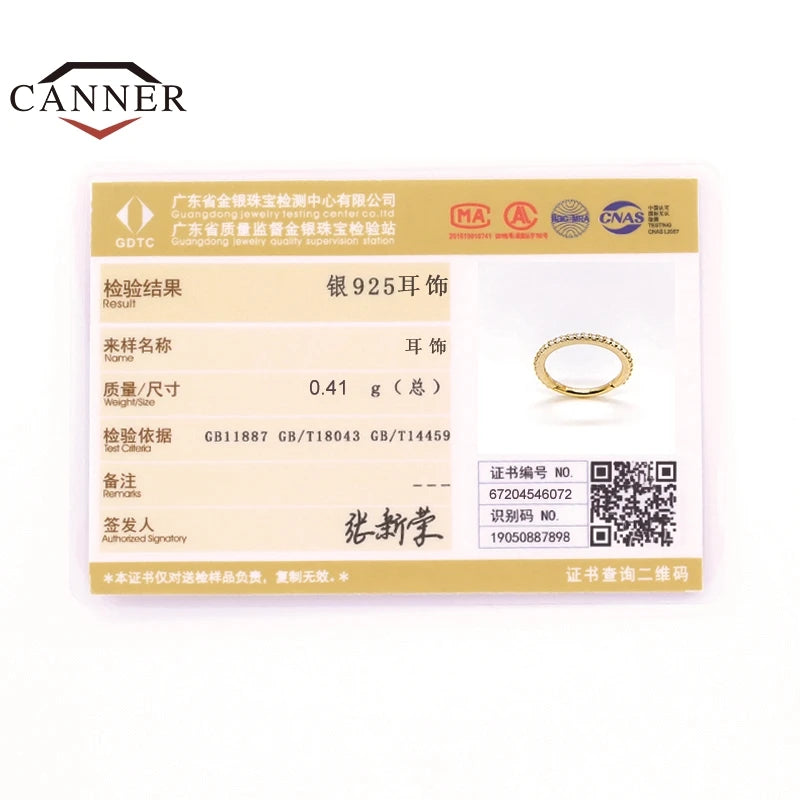 925 Sterling Silver Round Hoop Earring