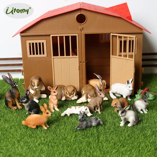 Hand painted Simulation Rabbits Animals