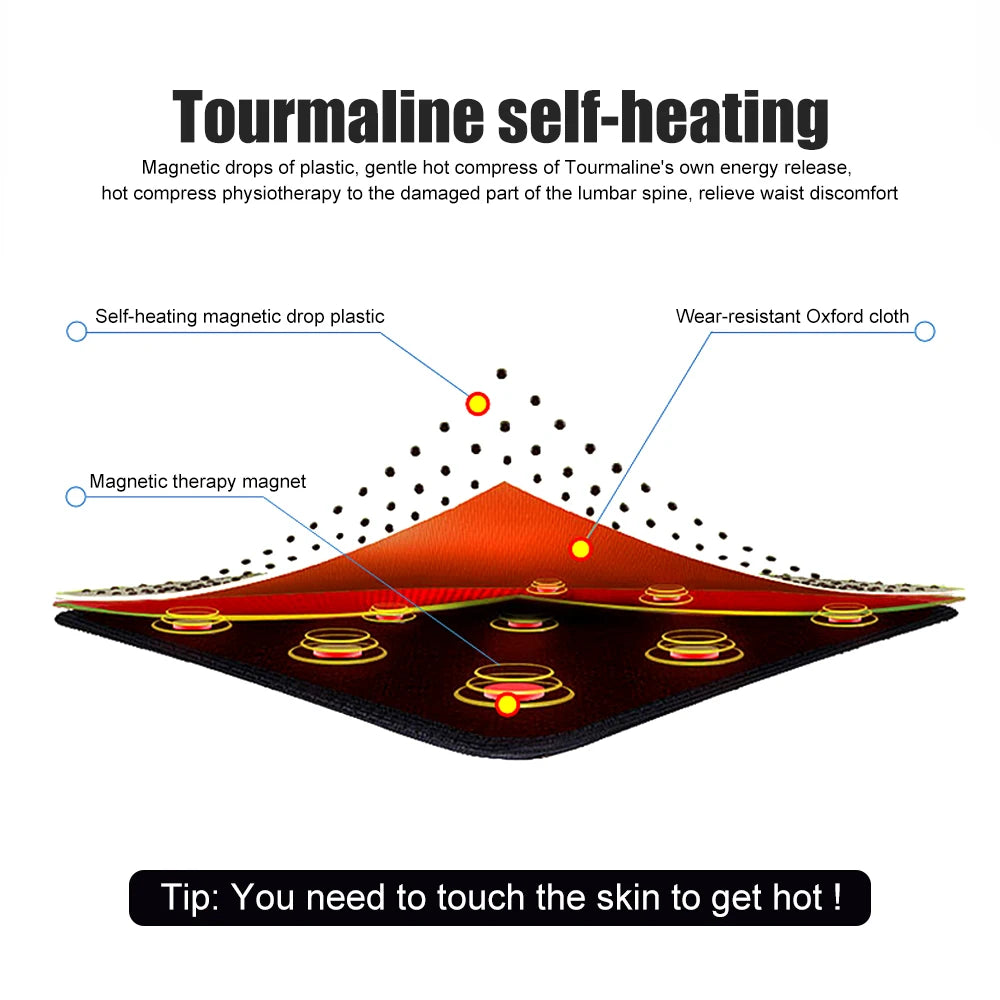 Tcare Adjustable Waist Tourmaline Self-Heating Magnetic Therapy Belt
