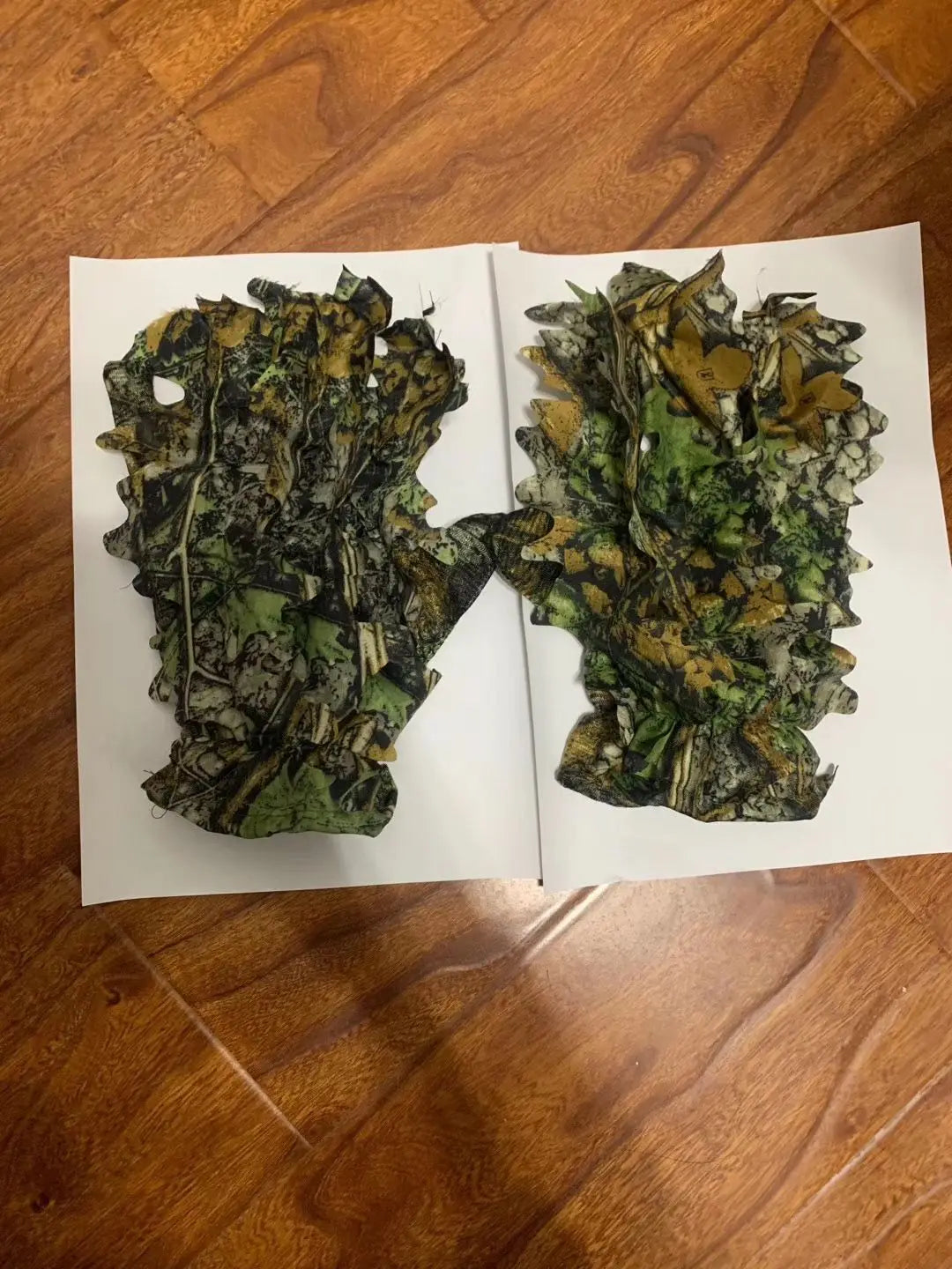 Camouflage Maple Leafy 3D Face Mask Ghillie Suit – Camo Hood with Gloves for Hunting, Fishing, & Outdoor Adventures