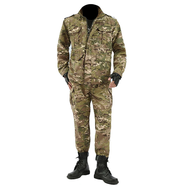 Men's Spring and Summer Outdoor Camouflage Suit – Black Python Pattern Workwear