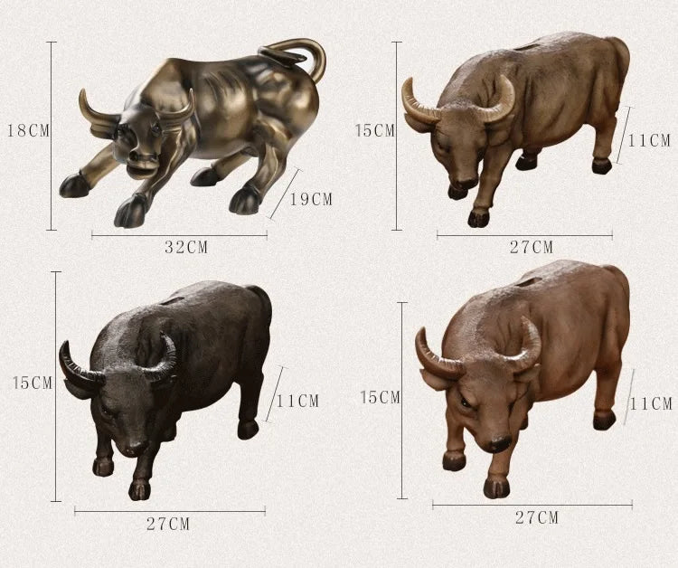 Creative Buffalo Statue Bull Piggy Bank