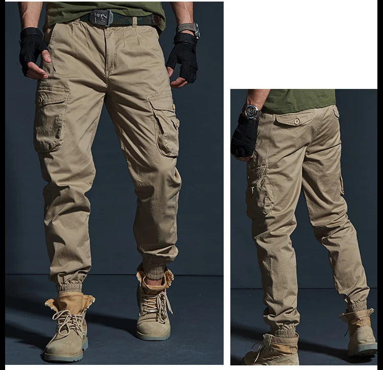 High-Quality Khaki Casual Pants for Men – Tactical Joggers, Camouflage Cargo Pants, and Work Wear Trousers