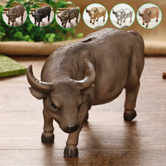 Creative Buffalo Statue Bull Piggy Bank