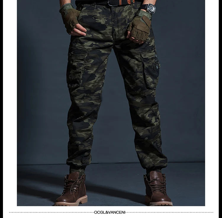 High-Quality Khaki Casual Pants for Men – Tactical Joggers, Camouflage Cargo Pants, and Work Wear Trousers