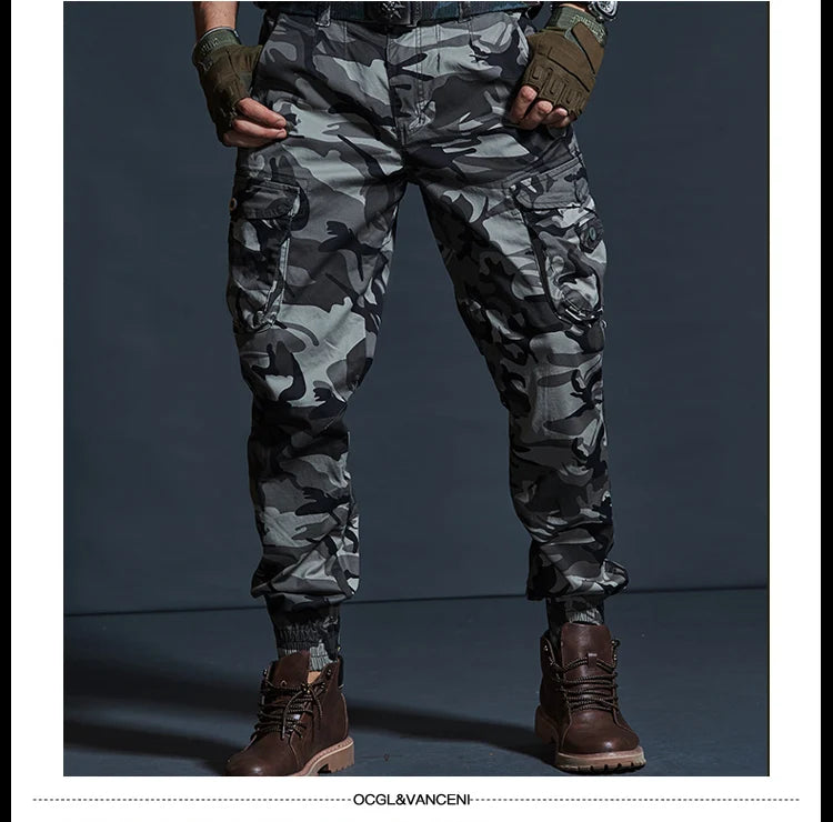 High-Quality Khaki Casual Pants for Men – Tactical Joggers, Camouflage Cargo Pants, and Work Wear Trousers