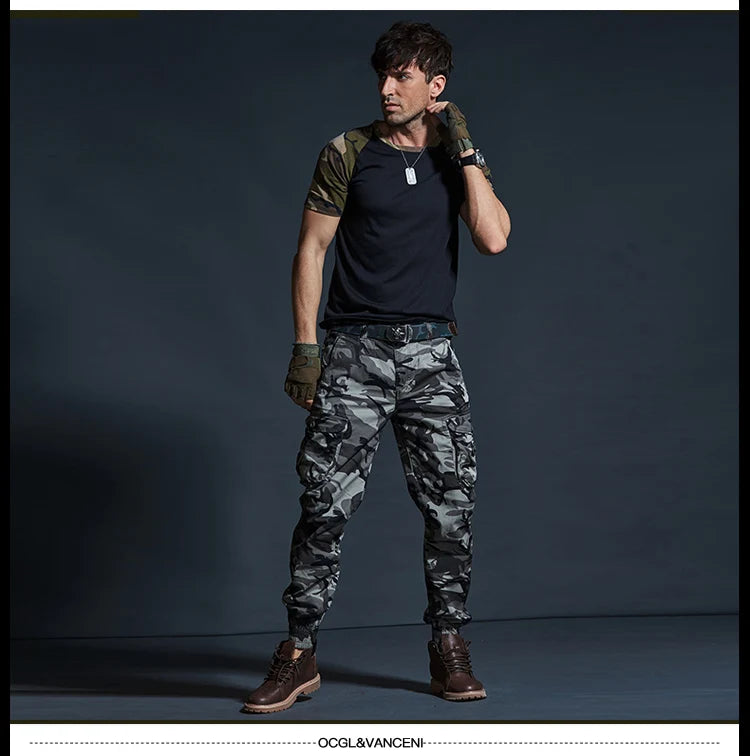 High-Quality Khaki Casual Pants for Men – Tactical Joggers, Camouflage Cargo Pants, and Work Wear Trousers
