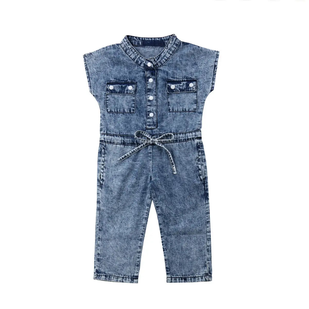 Toddler Girls Denim Sleeveless Romper Jumpsuit