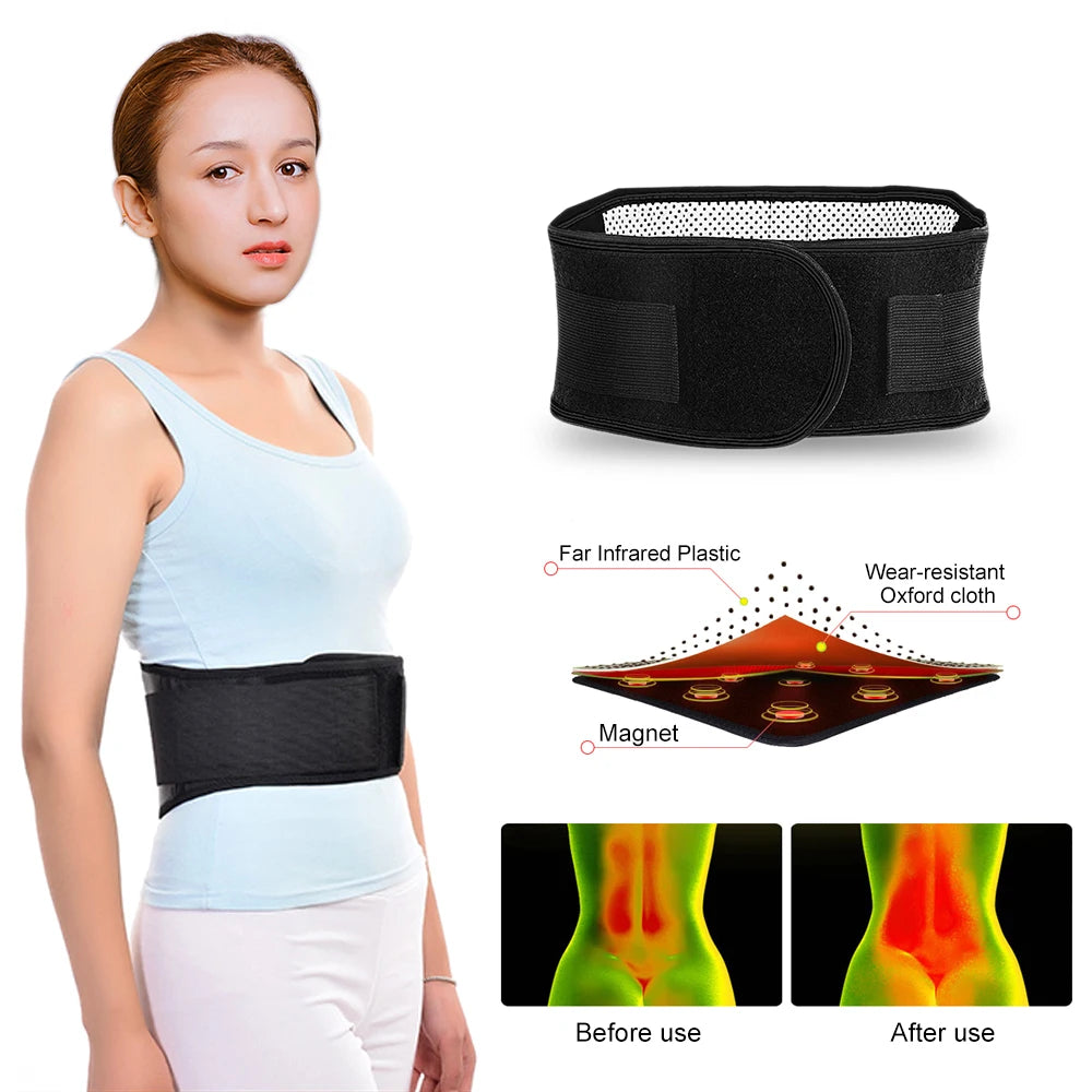 Tcare Adjustable Waist Tourmaline Self-Heating Magnetic Therapy Belt