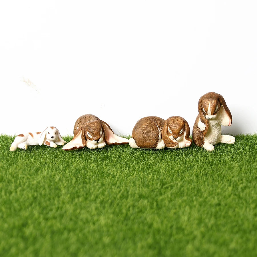 Hand painted Simulation Rabbits Animals