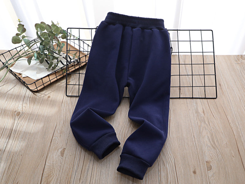 Children's Clothing Warm Autumn and Winter One Boy Fleece-Lined Pants