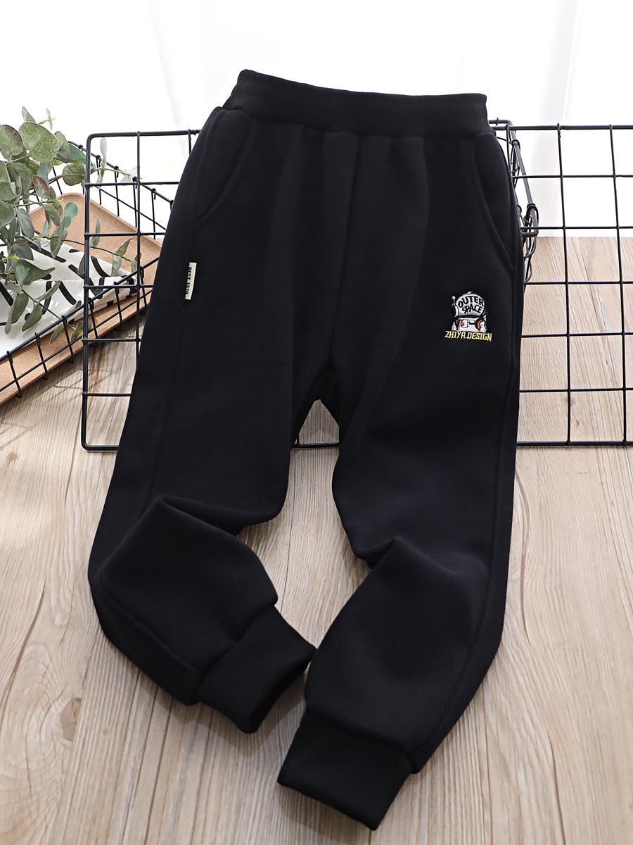 Children's Clothing Warm Autumn and Winter One Boy Fleece-Lined Pants