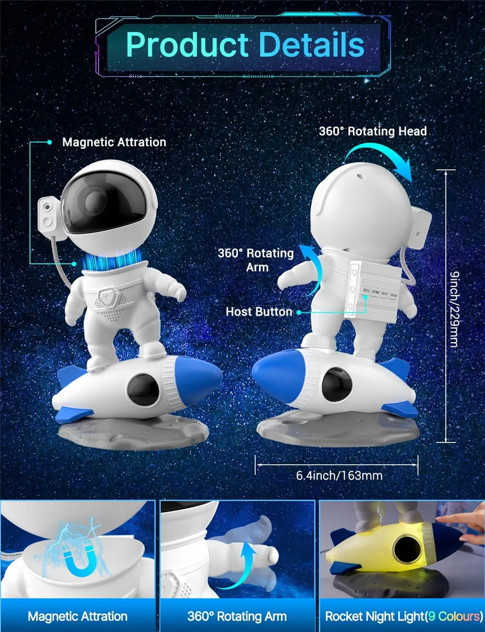 Astronaut Galaxy Starry Sky Projector Night Light