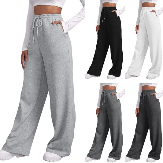 Drawstring Wide-Leg Sweatpants