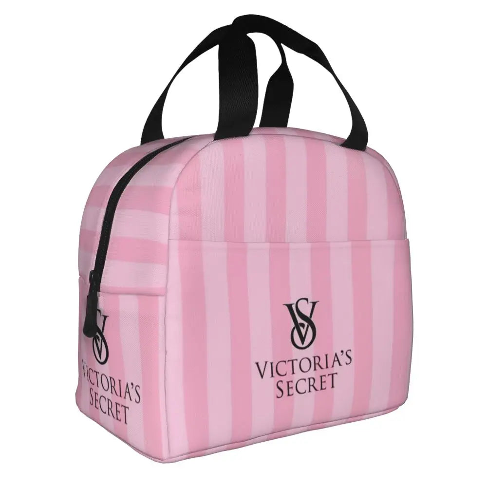 V-Victoria's Secret Stripe Insulated Lunch Bag