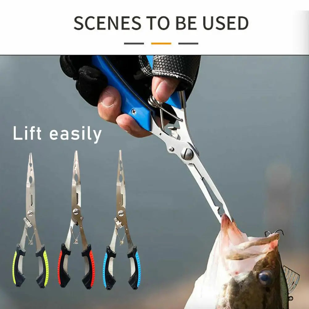 Long Fishing Pliers Scissor Gripper – Stainless Steel Multi-Tool for Fishing Enthusiasts