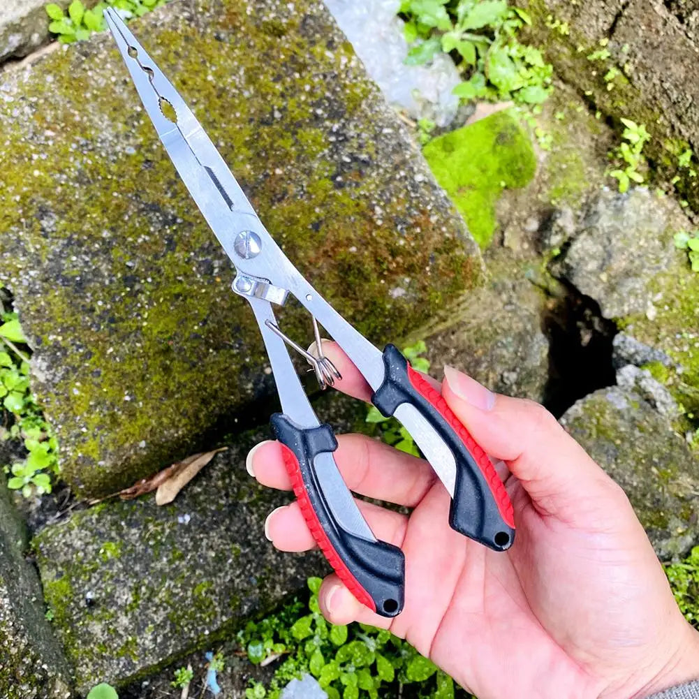 Long Fishing Pliers Scissor Gripper – Stainless Steel Multi-Tool for Fishing Enthusiasts
