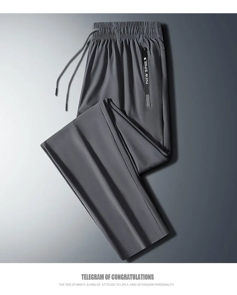Men’s Quick-Dry Running Pants with Zipper Pockets
