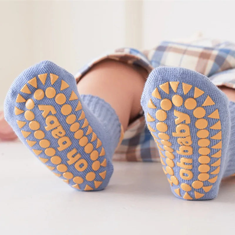 3 Pairs Baby Anti-Slip Socks for Boys & Girls (0-6 Years)