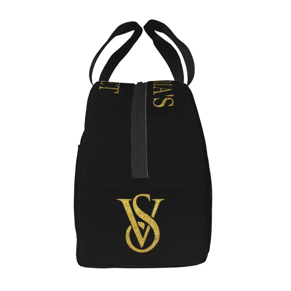 V-Victoria's Secret Stripe Insulated Lunch Bag