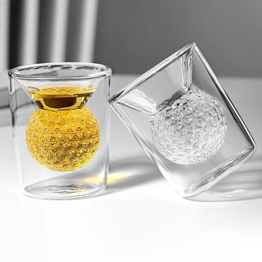 50ml Golf Ball Shape Double-layer Glass Cup