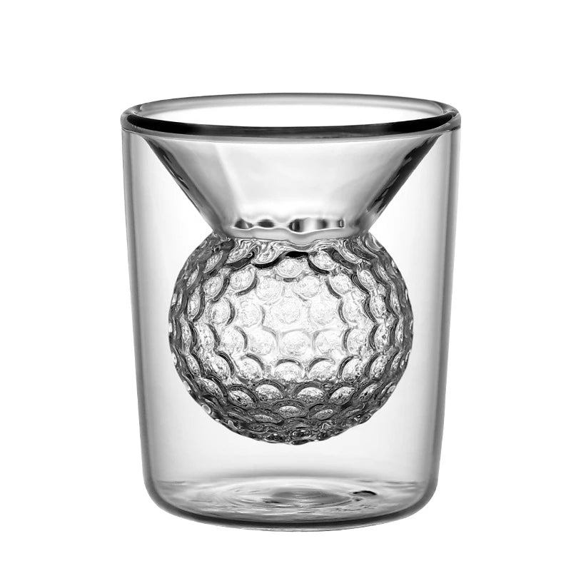 50ml Golf Ball Shape Double-layer Glass Cup