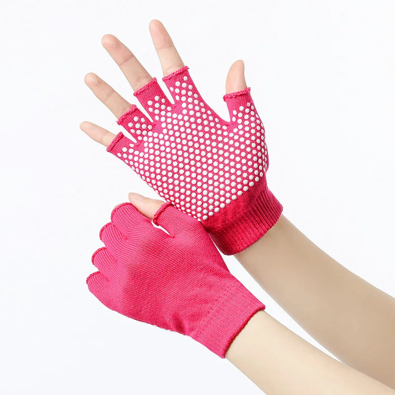 Half-finger Warm Anti-slip Woman Yoga Gloves