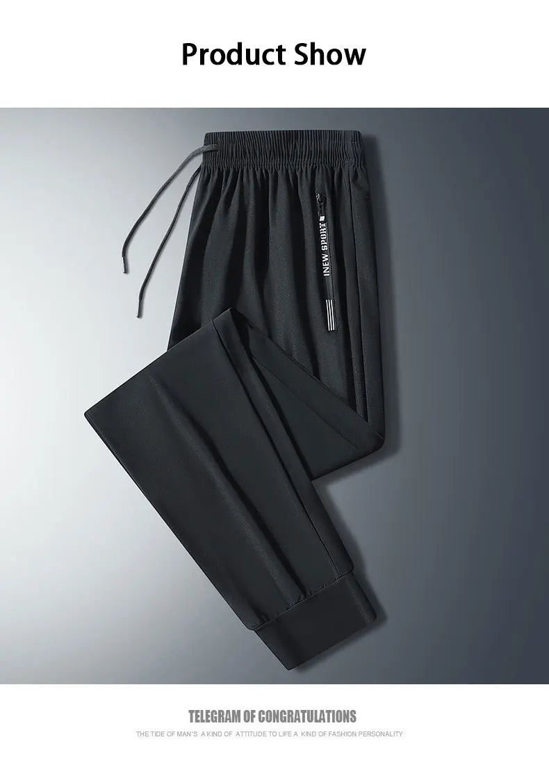 Men’s Quick-Dry Running Pants with Zipper Pockets