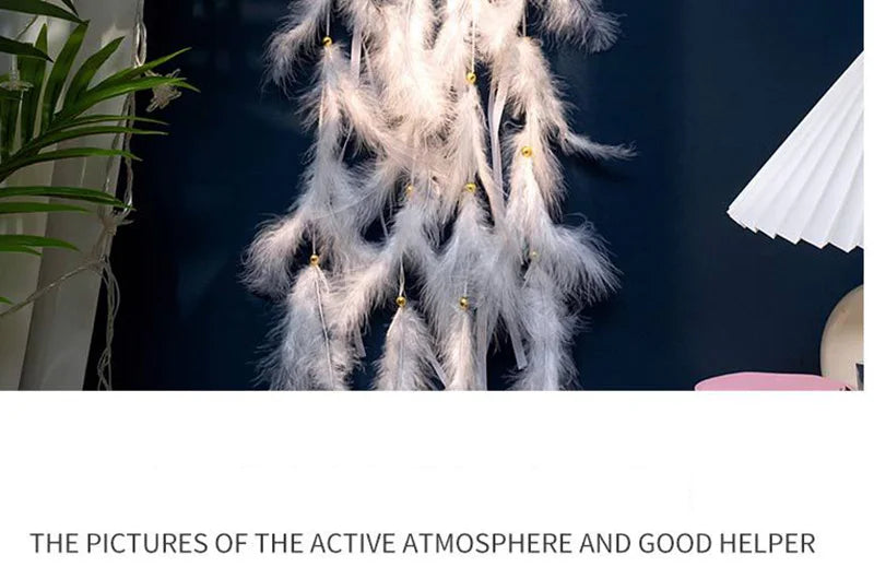 Moon Dream Catcher Feather Wind Chimes