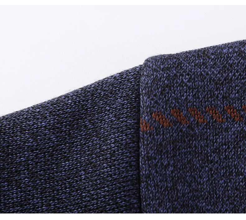 Men’s Solid Color Pullover Sweater with Added Velvet