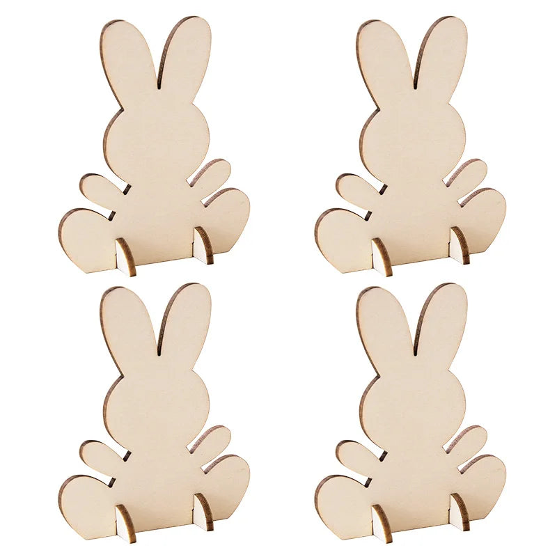 Wooden Easter Rabbit Ornaments DIY Set