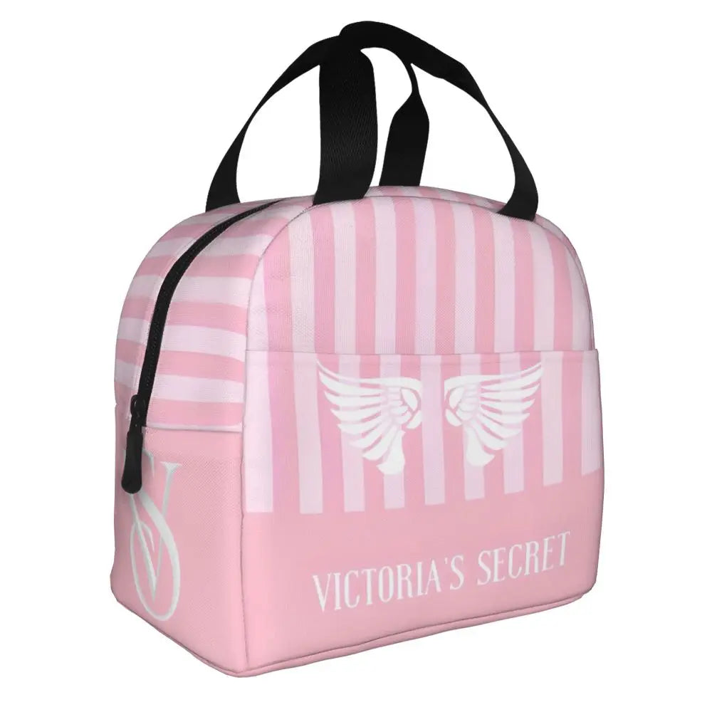 V-Victoria's Secret Stripe Insulated Lunch Bag