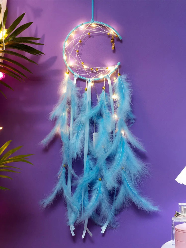 Moon Dream Catcher Feather Wind Chimes