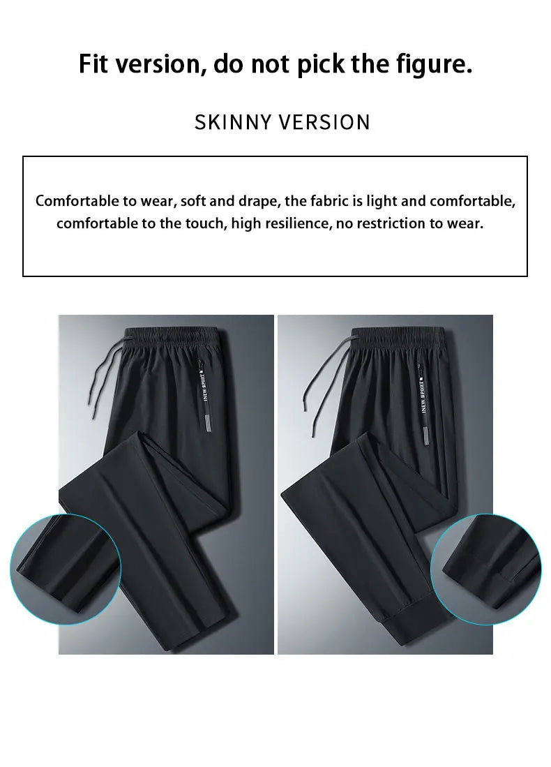 Men’s Quick-Dry Running Pants with Zipper Pockets