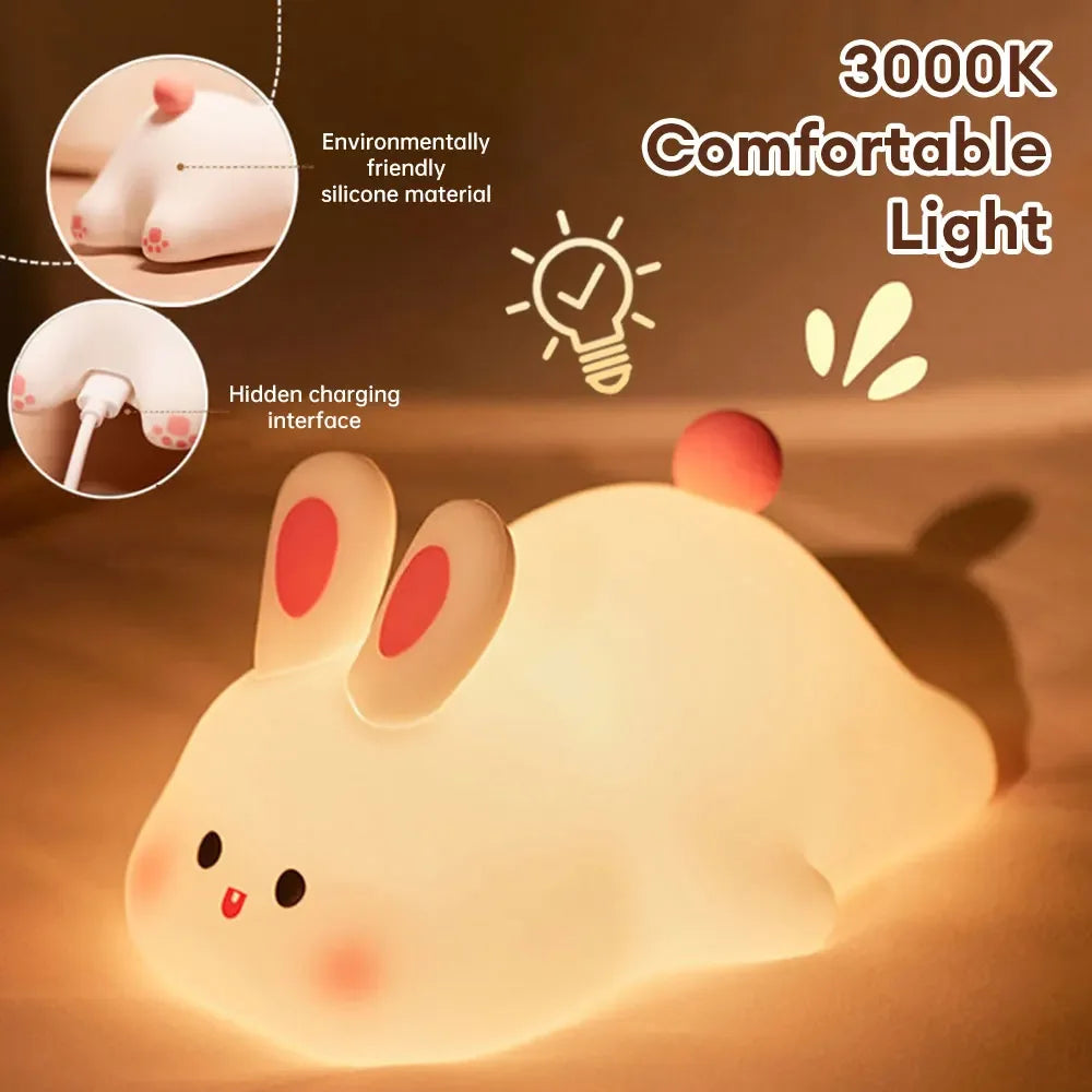 Big Face Rabbit Silicone Bedside Lamp