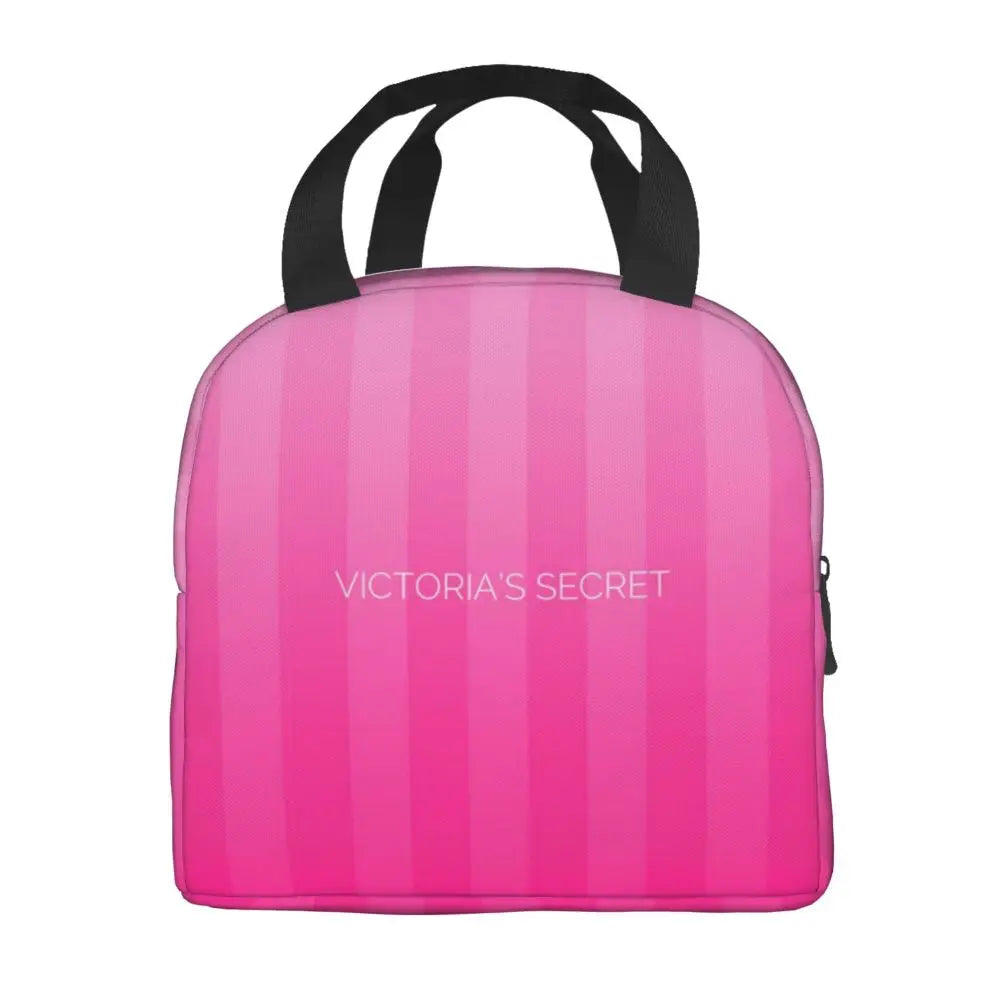 V-Victoria's Secret Stripe Insulated Lunch Bag