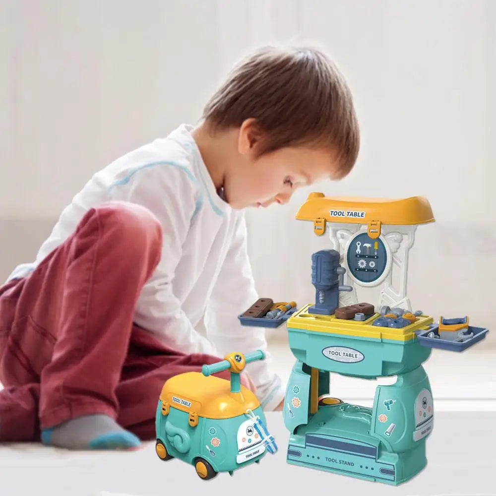 2-in-1 Cartoon Storage Car Pretend Toy Set