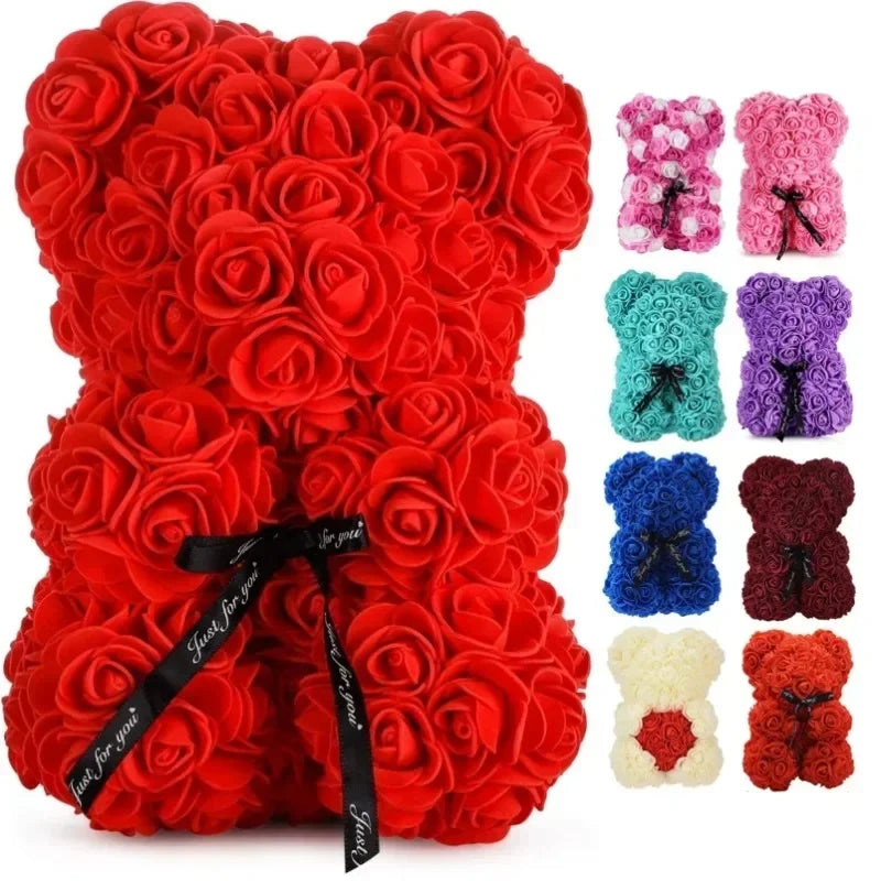 Artificial Rose Teddy Bear