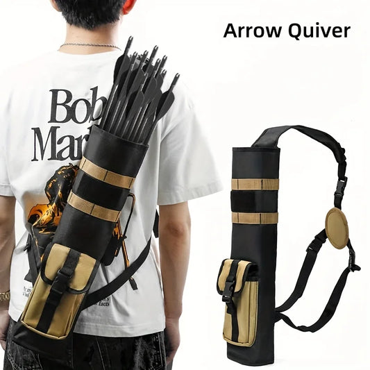 Pskook Archery Lightweight Back Arrow Quiver – Dual Use Foldable Compact Hip Bag with Molle System for Hunting