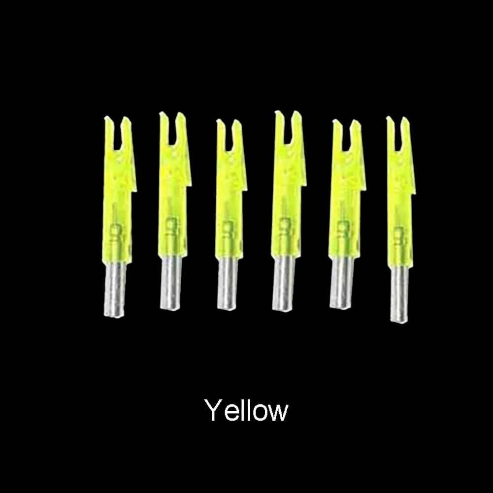 6pcs LED Glowing Arrow Nocks – Luminous Lighted Nocks for 6.2mm Compound Bow Arrow Shafts