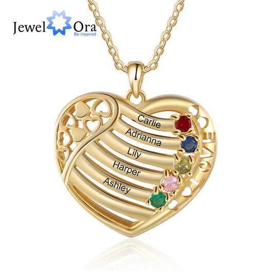 Valentine's Day Gold Color Personalized Heart Necklace