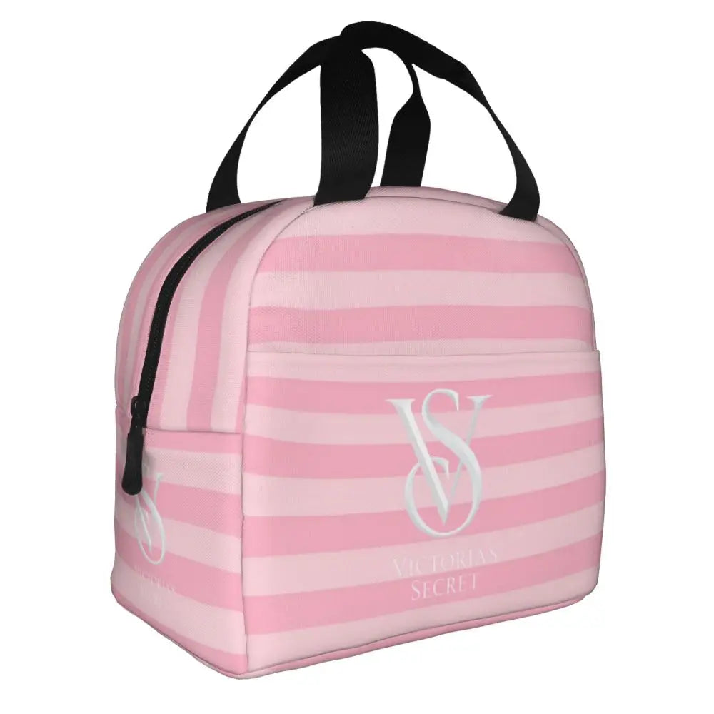 V-Victoria's Secret Stripe Insulated Lunch Bag