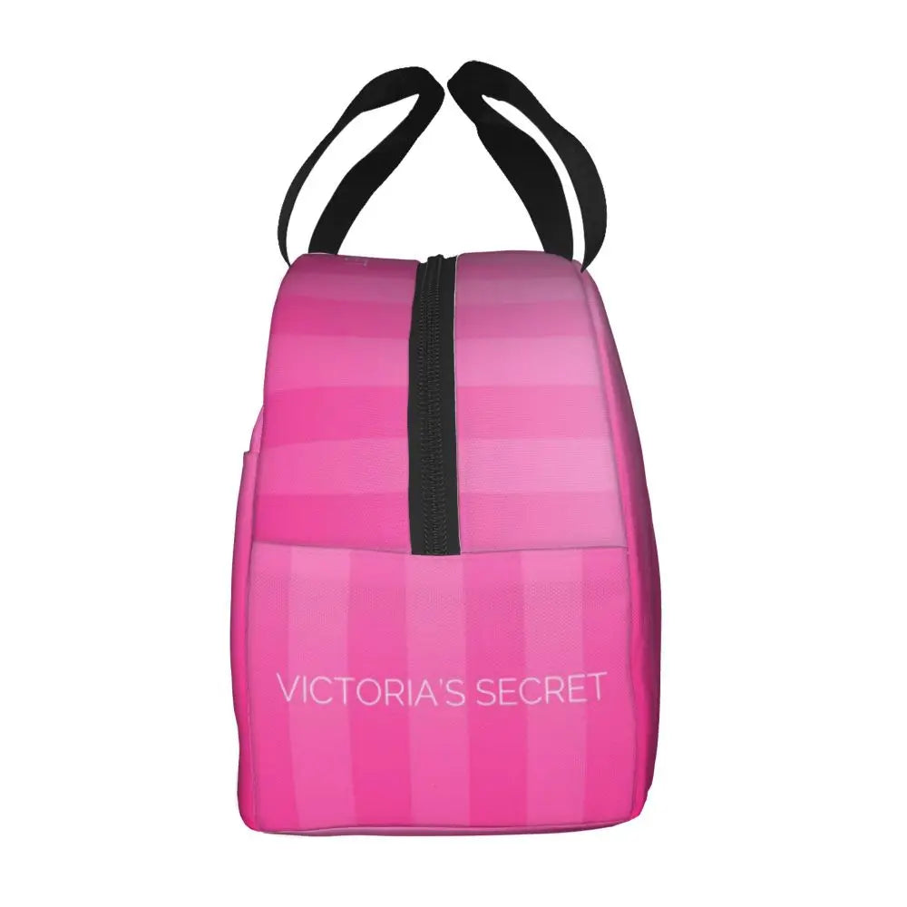 V-Victoria's Secret Stripe Insulated Lunch Bag