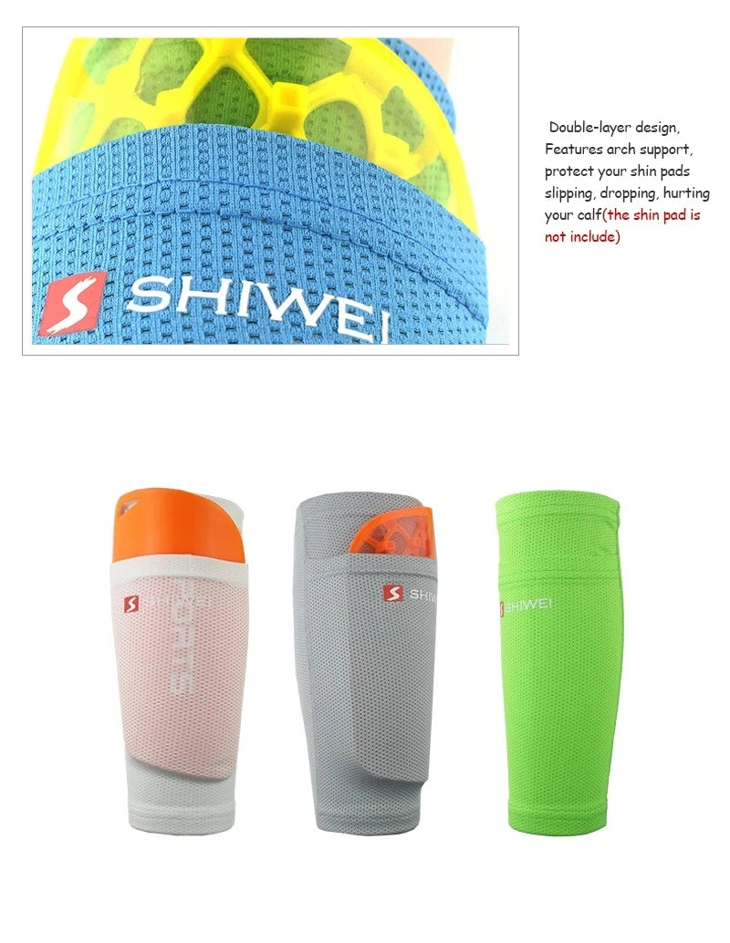 Soccer Shin Guard Pads and Sleeves Set