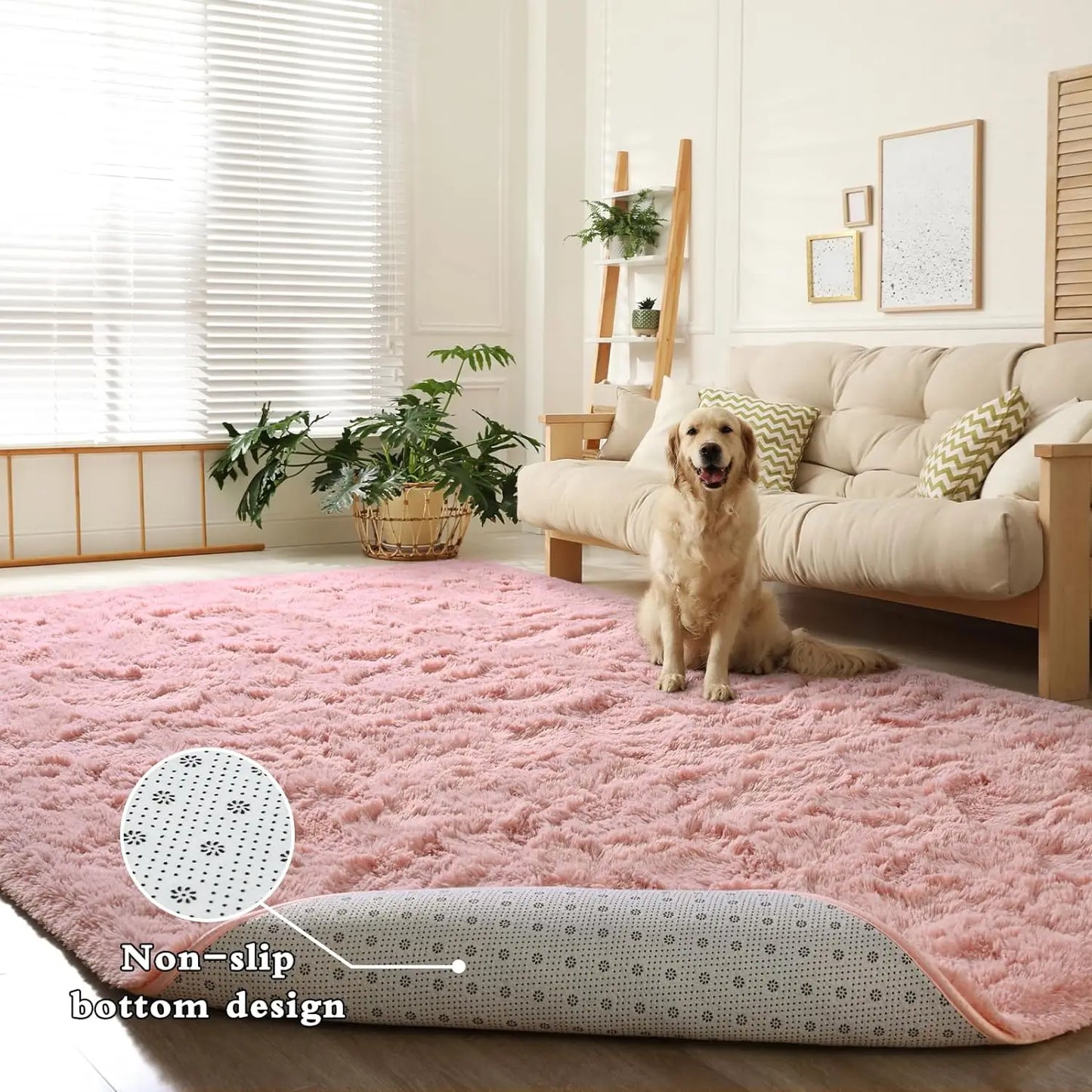 Fluffy Plush Soft Area Rug for Living Room & Kids' Rooms