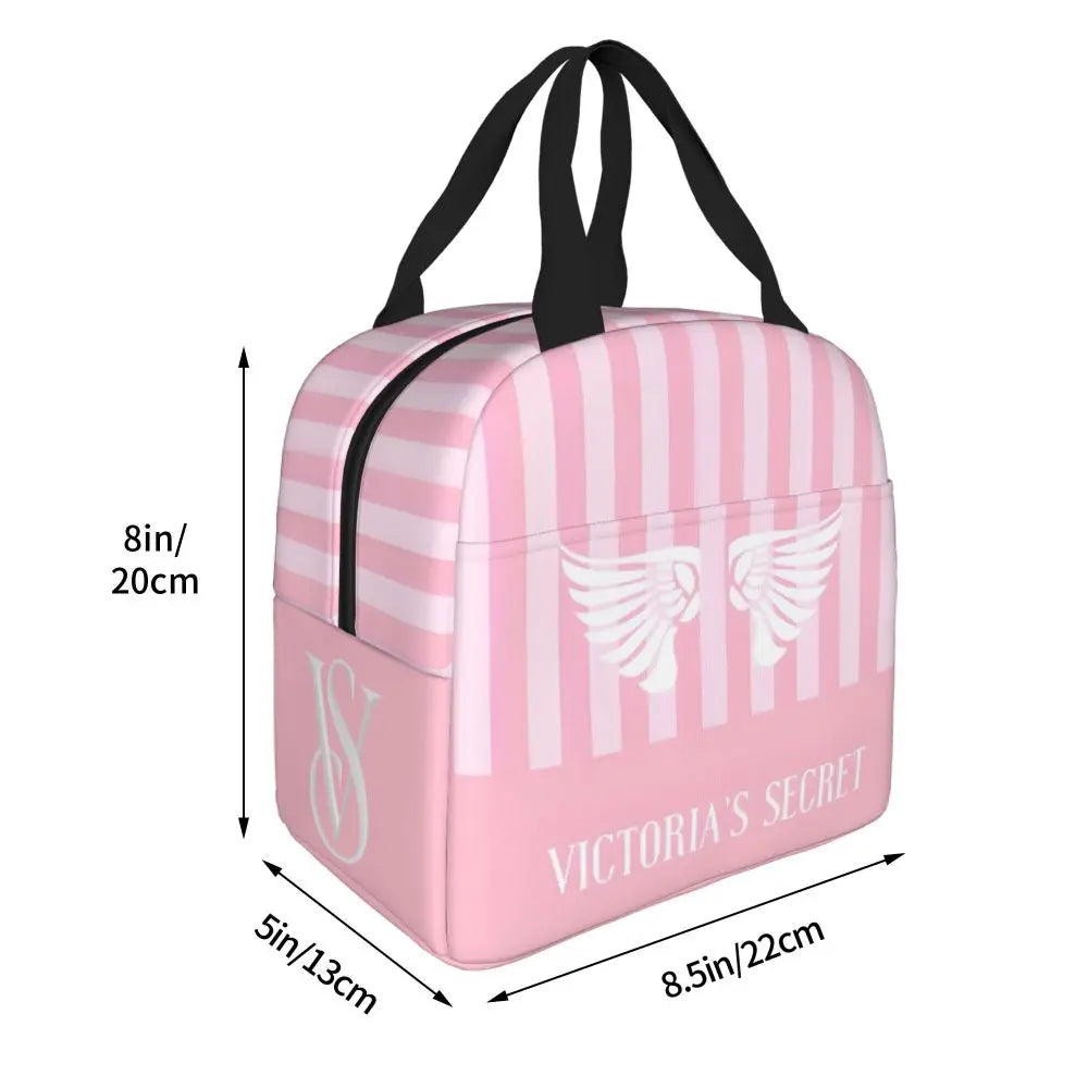 V-Victoria's Secret Stripe Insulated Lunch Bag