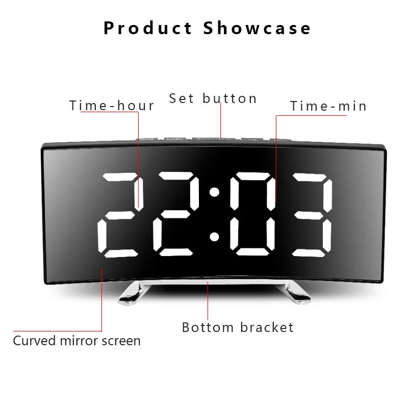 Creative Curved Electronic Clock