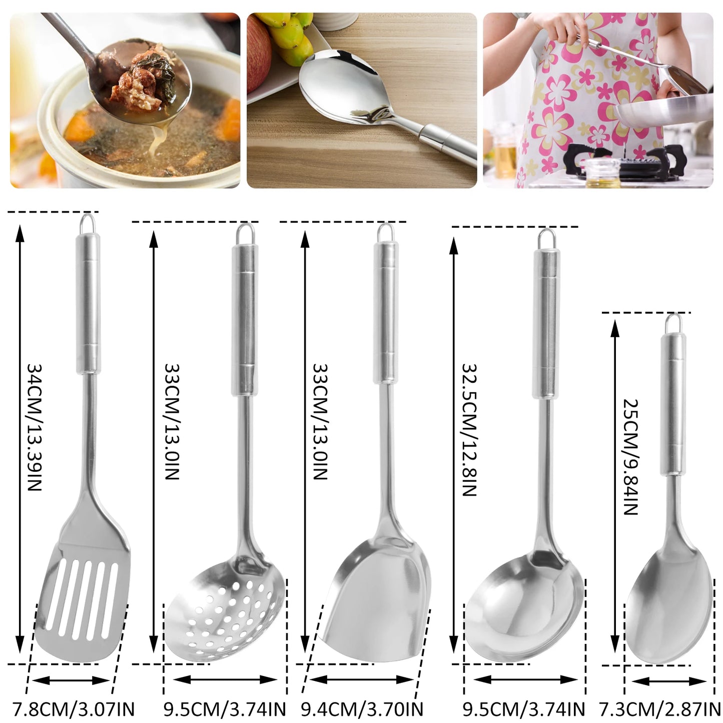 5-Piece Stainless Steel Kitchen Utensil Set